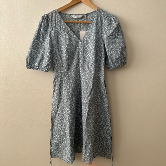 NWT & Other Stories Cotton Floral Tie Waist Dress - Picture 2 of 6